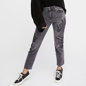 Free People Embroidered Jeans